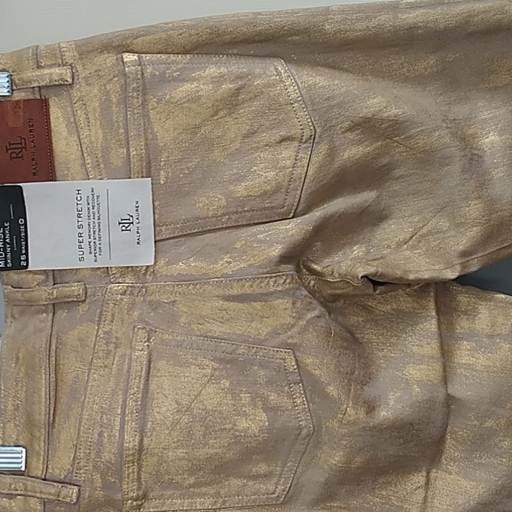 LAUREN Ralph Lauren Black Label Mid Rise Skinny Ankle Jeans Super Stretch sz 0 - Picture 8 of 15